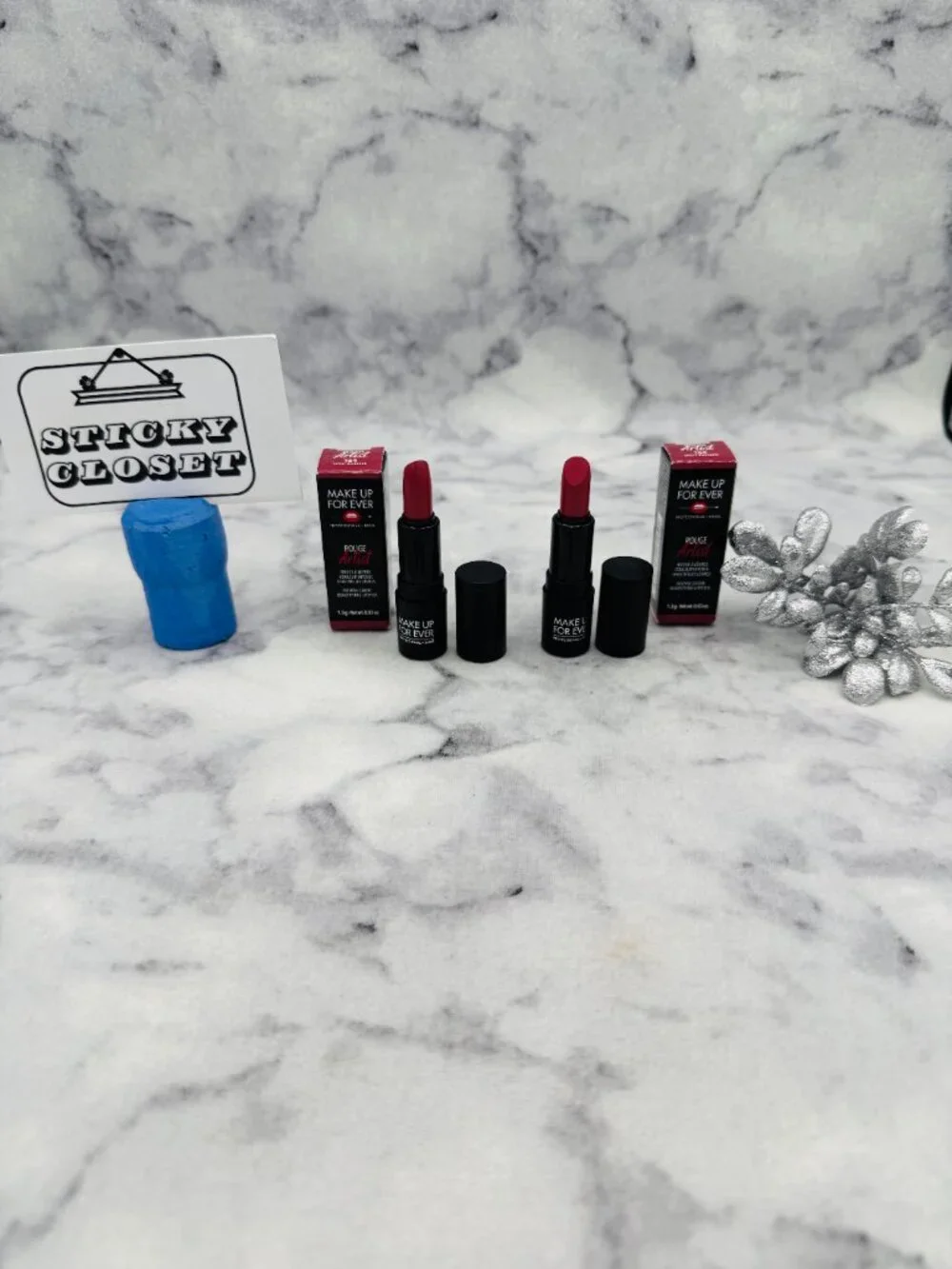 Make Up For Ever Beauty Set-Intense Lipstick 164Sassy Rhubarb,Travel-2pc-BOX-NEW